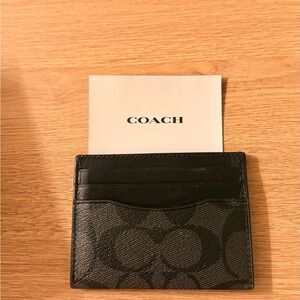Coach Signature Black Card Holder
